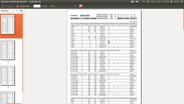 Soubor v PDF exportovaný z Calcu
